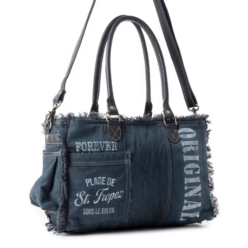 Myra Bag Coastal Steel Upcycled Tote Shoulder Purse NEW Black - Picture 2 of 9